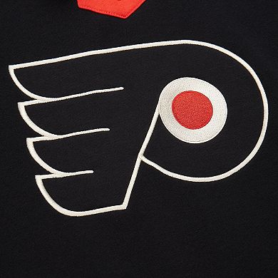 Women's Mitchell & Ness Black Philadelphia Flyers Heritage Lace-Up Pullover Sweatshirt
