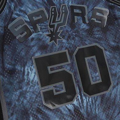 Men's Mitchell & Ness David Robinson Black San Antonio Spurs Hardwood Classics 1998/99 Tie-Dye Swingman Jersey