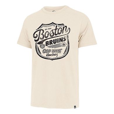 Men's '47 Cream Boston Bruins Poke Check Franklin T-Shirt