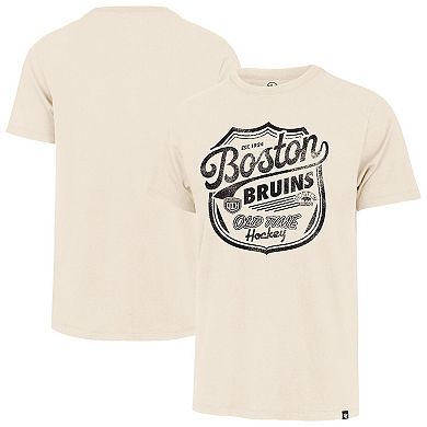 Men's '47 Cream Boston Bruins Poke Check Franklin T-Shirt