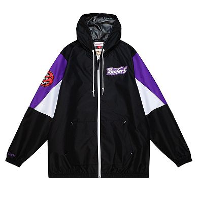 Men's Mitchell & Ness Black Toronto Raptors Throw It Back Full-Zip Windbreaker Jacket
