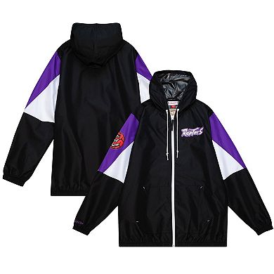 Men's Mitchell & Ness Black Toronto Raptors Throw It Back Full-Zip Windbreaker Jacket