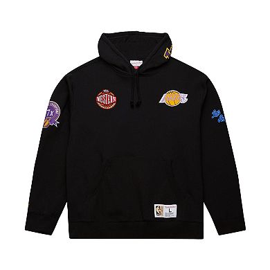 Men's Mitchell & Ness Black Los Angeles Lakers Hardwood Classics Blackout Collection Pullover Hoodie