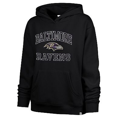 Women's '47 Black Baltimore Ravens Clarity Naomi Pullover Hoodie