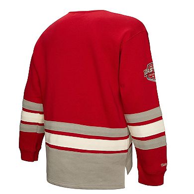 Men's Red Detroit Red Wings Heritage Lace-Up Pullover Sweatshirt