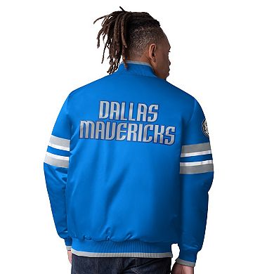Men's Starter Blue Dallas Mavericks Scout I Full-Snap Varsity Jacket