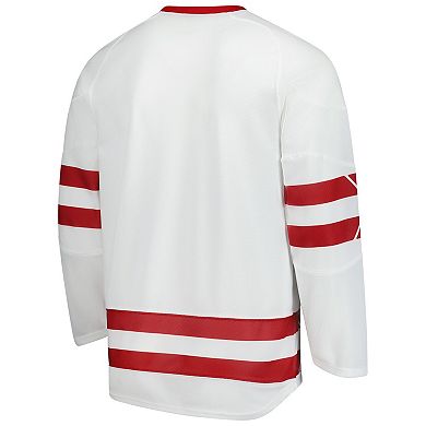 Men's Under Armour White Wisconsin Badgers Replica Hockey Jersey