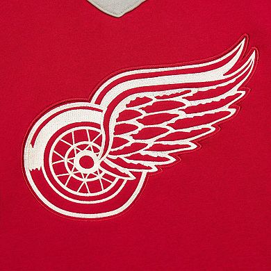 Women's Mitchell & Ness Red Detroit Red Wings Heritage Lace-Up Pullover Sweatshirt