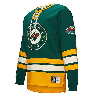 Men's Hunter Green Minnesota Wild Heritage Lace-Up Pullover Sweatshirt