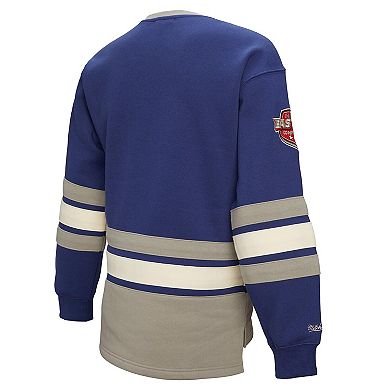 Women's Mitchell & Ness Blue Tampa Bay Lightning Heritage Lace-Up Pullover Sweatshirt