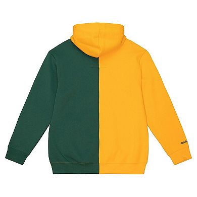 Men's Mitchell & Ness Green/Gold Green Bay Packers Fleece 2.0 Full-Zip Hoodie