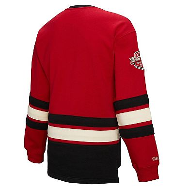 Women's Mitchell & Ness Red New Jersey Devils Heritage Lace-Up Pullover Sweatshirt