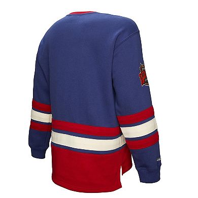 Men's Royal New York Rangers Heritage Lace-Up Pullover Sweatshirt