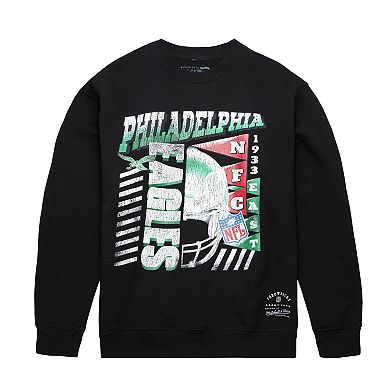 Men's Mitchell & Ness Black Philadelphia Eagles Easy Cool Pullover Sweatshirt