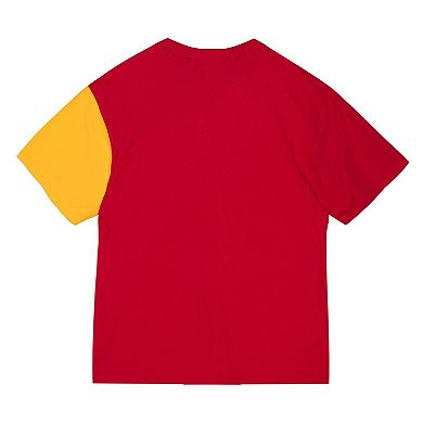 Men's Mitchell & Ness Red/Gold Houston Rockets Play By Play 2.0 T-Shirt