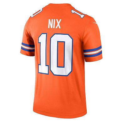 Men's Nike Bo Nix Orange Denver Broncos Alternate Legend Player Performance Top