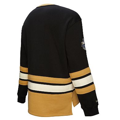 Men's Black Vegas Golden Knights Heritage Lace-Up Pullover Sweatshirt