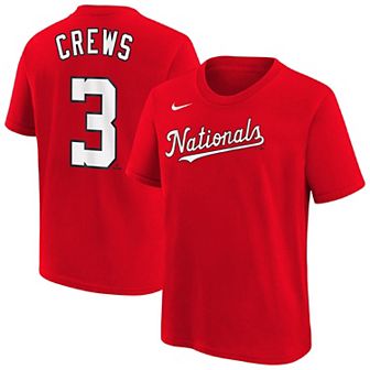 Youth Nike Dylan Crews Red Washington Nationals Player Name & Number T-Shirt
