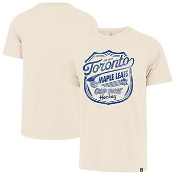 Men's '47 Cream Toronto Maple Leafs Poke Check Franklin T-Shirt
