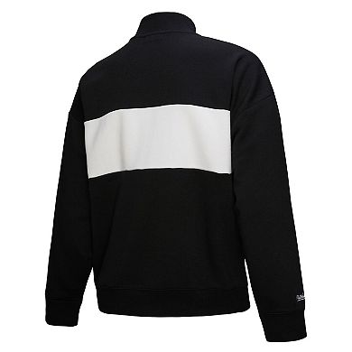 Women's Mitchell & Ness Black Green Bay Packers Quarter-Zip Jacket