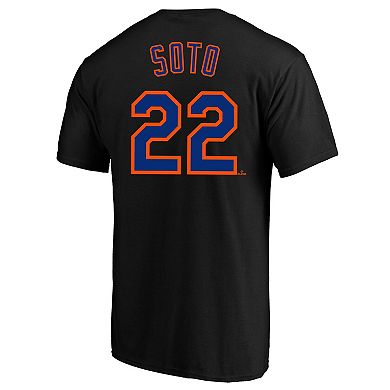 Men's Profile Juan Soto Black New York Mets Big & Tall Name & Number T-Shirt