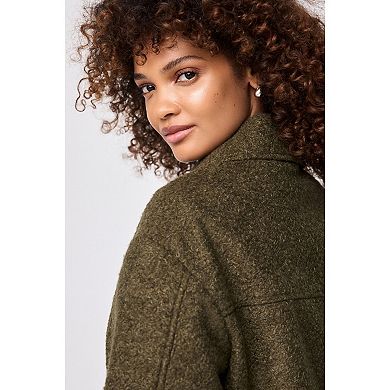 Women's NEXT Olive Green Zip-Through Short Textured Jacket
