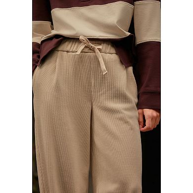 Women's NEXT Ecru Cream Pull-On Wide Leg Corduroy Trousers