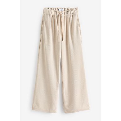 Women's NEXT Ecru Cream Pull-On Wide Leg Corduroy Trousers