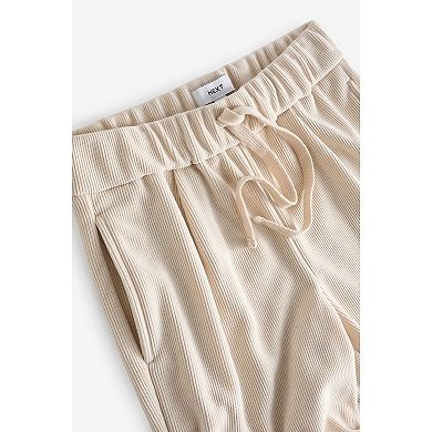 Women's NEXT Ecru Cream Pull-On Wide Leg Corduroy Trousers