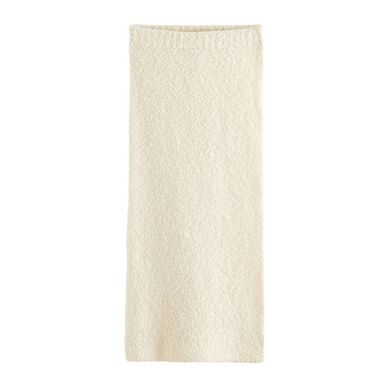 Women's NEXT White Ecru Co-ord Boucle Knitted Textured Column Midi Skirt