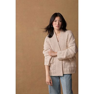 Women's NEXT White Ecru Soft Touch Fringe Knitted Cardigan