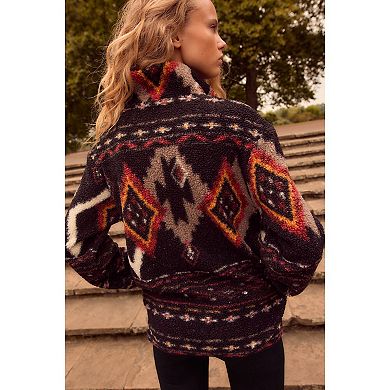 Women's NEXT Teddy Borg Cosy Longline Quarter-Zip Fleece