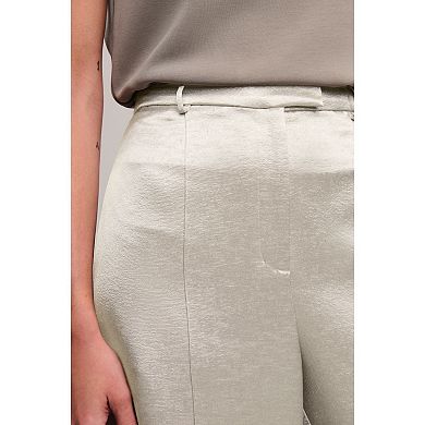 Women's NEXT Silver Satin Textured Metallic Wide Leg Trousers