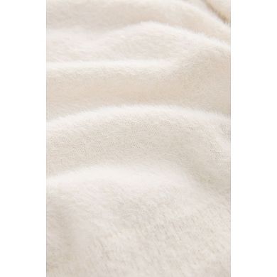 Women's NEXT White Ecru Fluffy Off-Shoulder Bardot Sweater