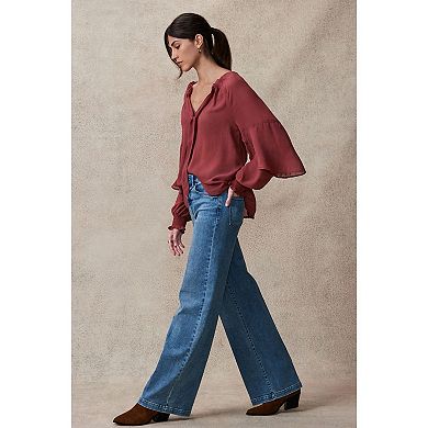 Women's NEXT Gathered Tie Neck Volume Sleeve Blouse