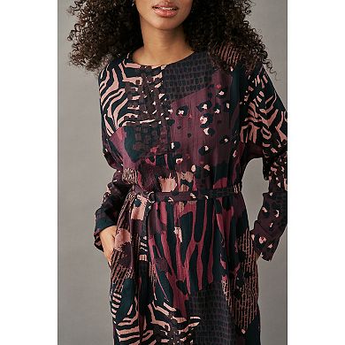 Women's NEXT Berry Red Long Sleeve Batwing Midi Dress