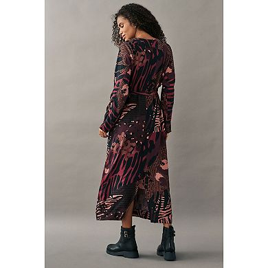 Women's NEXT Berry Red Long Sleeve Batwing Midi Dress