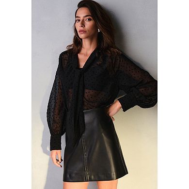 Women's NEXT Black Faux Leather Mini Skirt