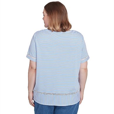 Plus Size Alfred Dunner Striped Butterfly Short Sleeve Tee