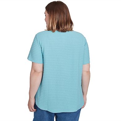 Plus Size Alfred Dunner Solid Textured Short Sleeve Tee