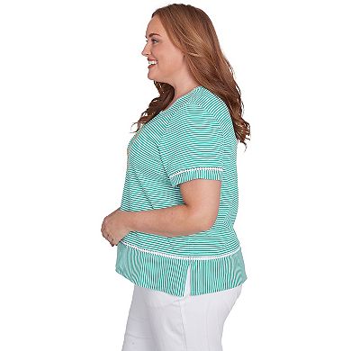 Plus Size Alfred Dunner Owl Knit Striped Tee