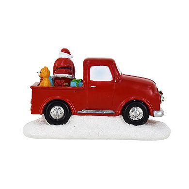 St. Nicholas Square Village Festive Truck with Santa and Gifts Table Decor