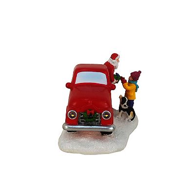 St. Nicholas Square Village Festive Truck with Santa and Gifts Table Decor