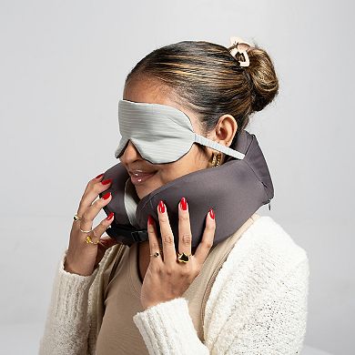 Traveler's Choice Kikass Travel Memory Foam Neck Pillow & Eye Mask