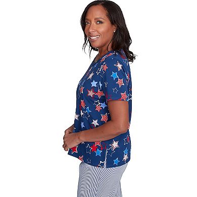 Petite Alfred Dunner Star Studded Tee