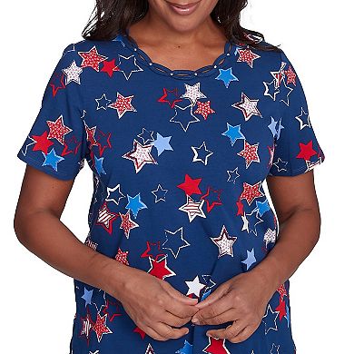 Petite Alfred Dunner Star Studded Tee