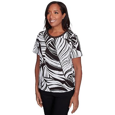 Petite Alfred Dunner Twisted Leaves with Side Tie Top