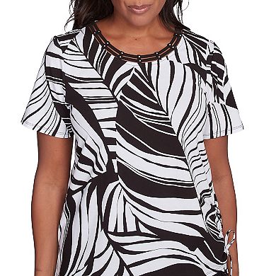 Petite Alfred Dunner Twisted Leaves with Side Tie Top