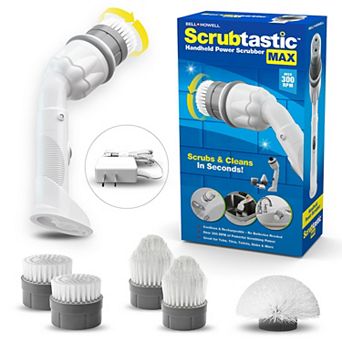 Bell+Howell Scrubtastic Max Rechargeable Handheld Power Scrubber with Bonus Brush Heads