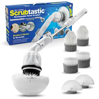 Bell+Howell Scrubtastic 39 in Multi-Purpose Rechargeable Power Scrubber with Bonus 6 Brush Heads